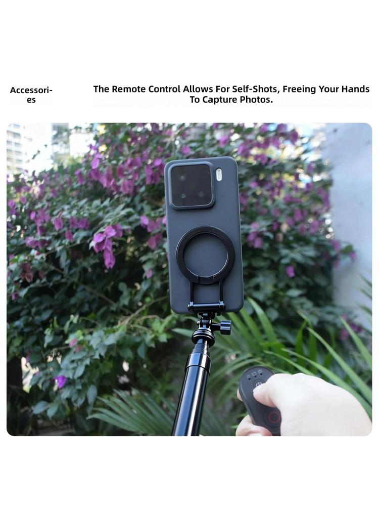 Aluminum Magnetic Phone Holder Rotatable Mobile Phone Mount Upgrades for Stable Video Recording & Multiple Angle Shoot