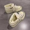 Women High  Canvas Board Shoes Outer Flanged Sneakers Dual Purpose Short Boots Thick Outsole Height Increased Lace Up