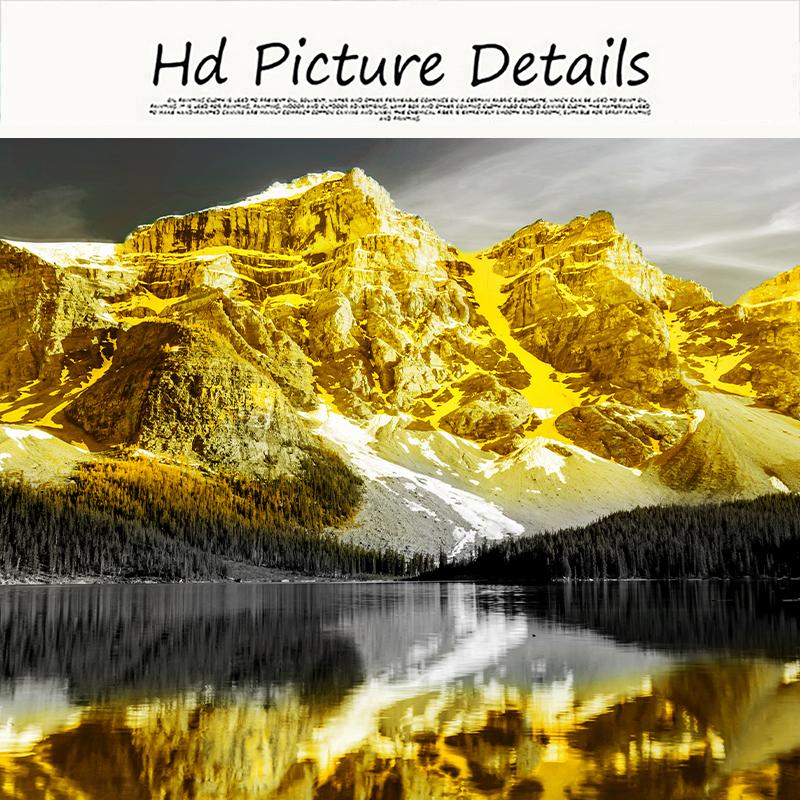 Black White Artwork Gold Mountain Landscape Canvas Painting Scandinavian Poster and Print Wall Art Modern Living Room Decor Pics