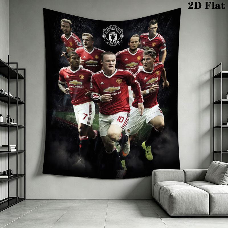 Retro MUFC CanvasWall Hanging Printed Fabric Blanket Decorative Tapestries for Bedroom Living Room Home Decor
