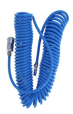 EARTH MAN Spiral Air Hose 10m [One-touch Connection - Simply Plug It In] [Maximum Operating Pressure: 0.69MPa]