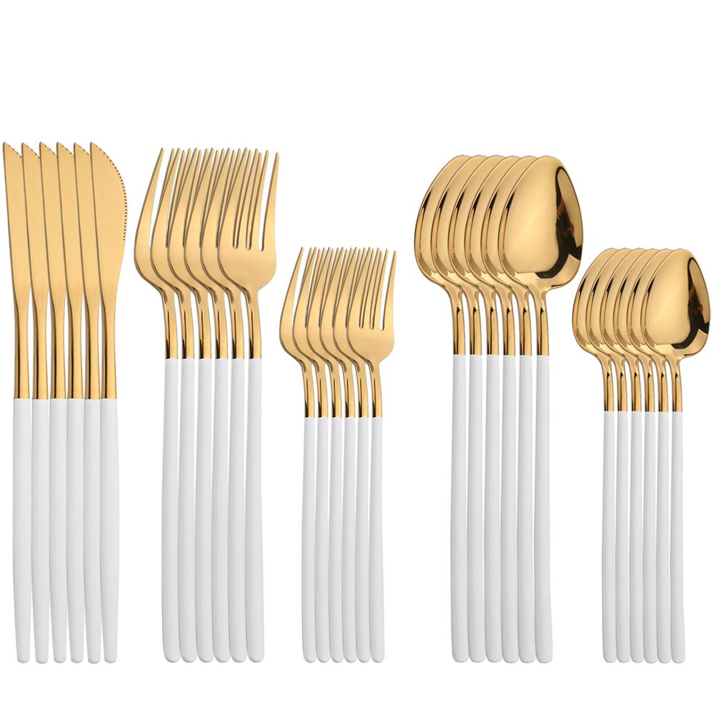 30 ks (6Nastavte) Příbory 18/10 Nádobí z nerezové oceli Nůž Vidlička Lžíce Nádobí Kuchyňské příbory Nádobí v myčce Bezpečné příbory Leštěnka na zrcadla