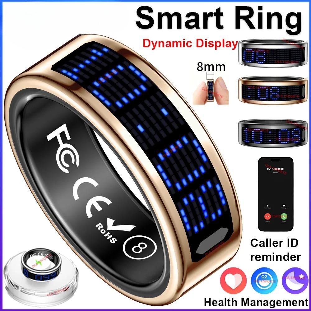 New Ultra-thin Lightweight Smart Ring Multi-functional Display Heart Rate Health Caller ID Reminder Motion Detection Waterproof
