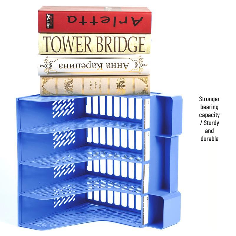 Four-Tier Desktop File Organizer with Storage Trays for Office Supplies