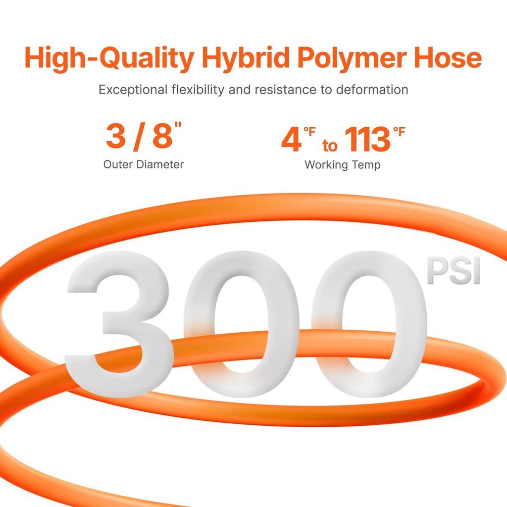 Retractable Air Hose Reel 3/8 IN x 50FT Hybrid Air Hose Reel Max 300 PSI