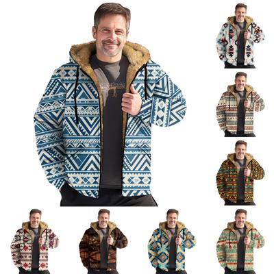 Herenjack met print Lente- en herfstcasual trendjack met capuchon en ritssluiting voor heren