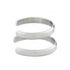 Pair Bangle Surgical Stainless Steel Simple Wide Set of 2 [White Clover] 4SBG043SV&4SBG044SV