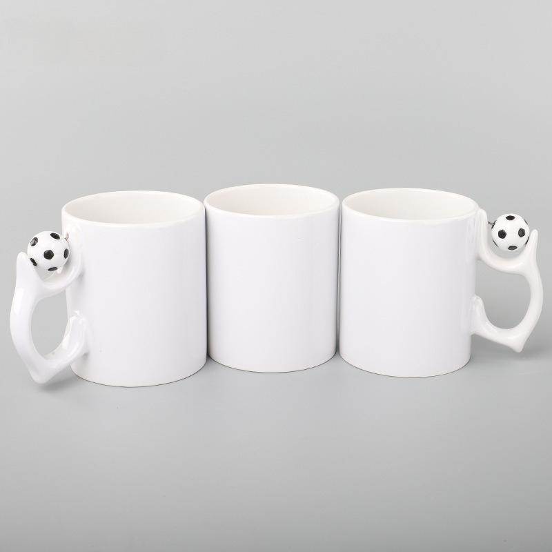 330ML Ceramic Mug with Football Handle Creative Household Office Desktop Drinking Cup for Water Tea Juice Latte Coffee Gift Mug