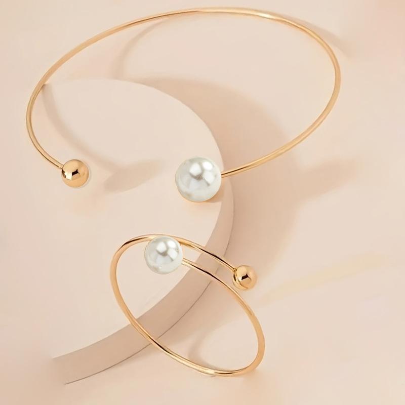 Simple Jewelry, Sweet Collarbone Chain, Open Collar, Cold Wind Imitation Pearl Personalized Necklace