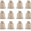 12 Stück Biologisch abbaubare Leinenstoff Kordelzugbeutel 10x14cm Beige Wiederverwendbare Aufbewahrungstasche für Geschenke Schmuck Weihnachtsdekorationen