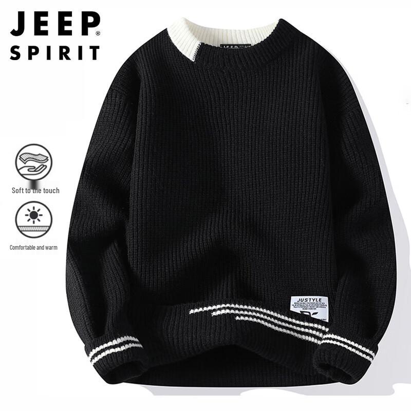 

JEEP SPIRIT Men s Round Neck Long Sleeve Knit Sweater 2XL