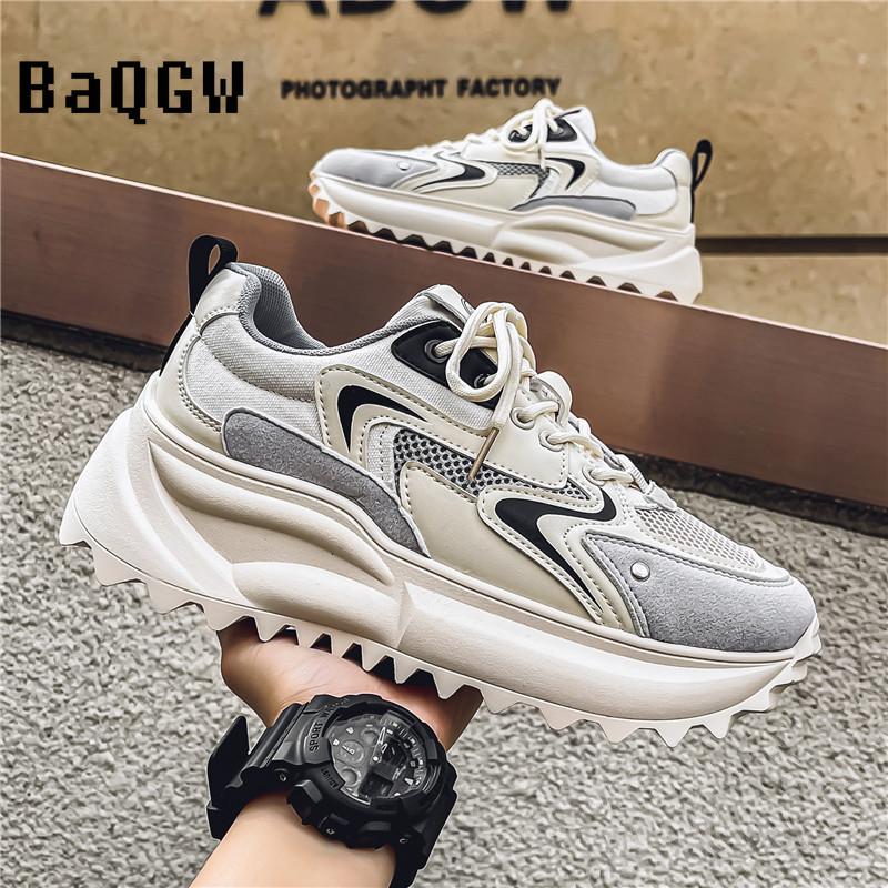 Klobiger Sneaker Herren Designer Reifensohle Laufschuhe Mode Lässig Mesh Atmungsaktives Gewebe Erhöhte Interne Plateauschuhe