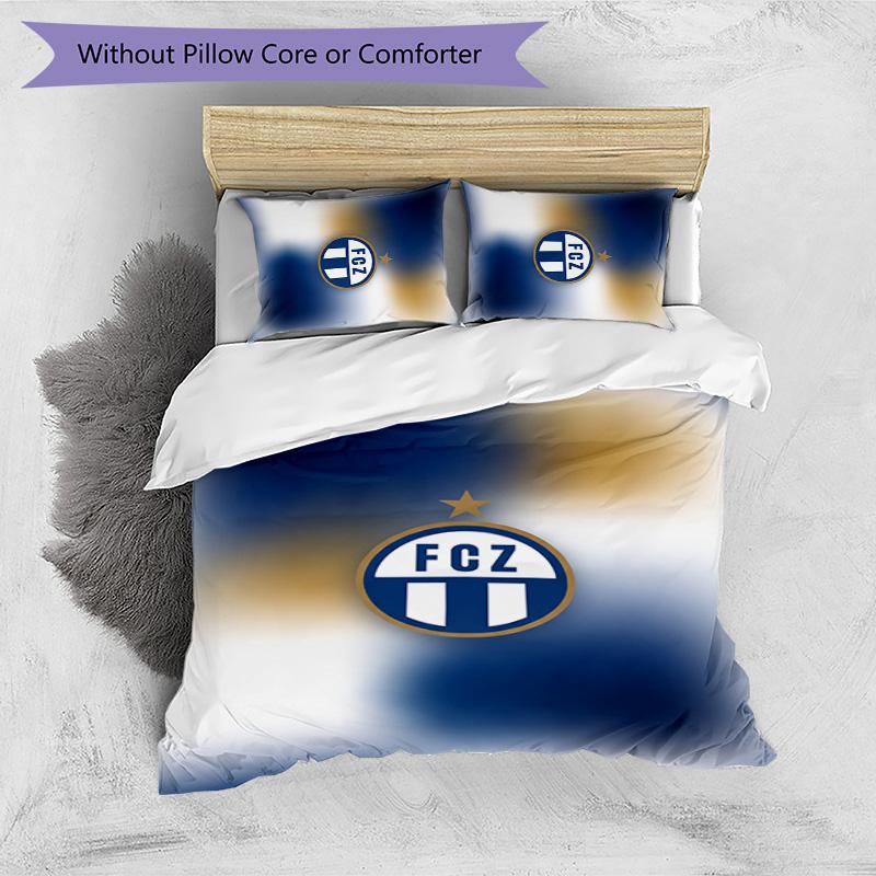 Set Lenzuola Stampato FC Zürich 3 Pezzi Copripiumino Traspirante con Federe Biancheria da Letto Decorativa per Camera da Letto Casa