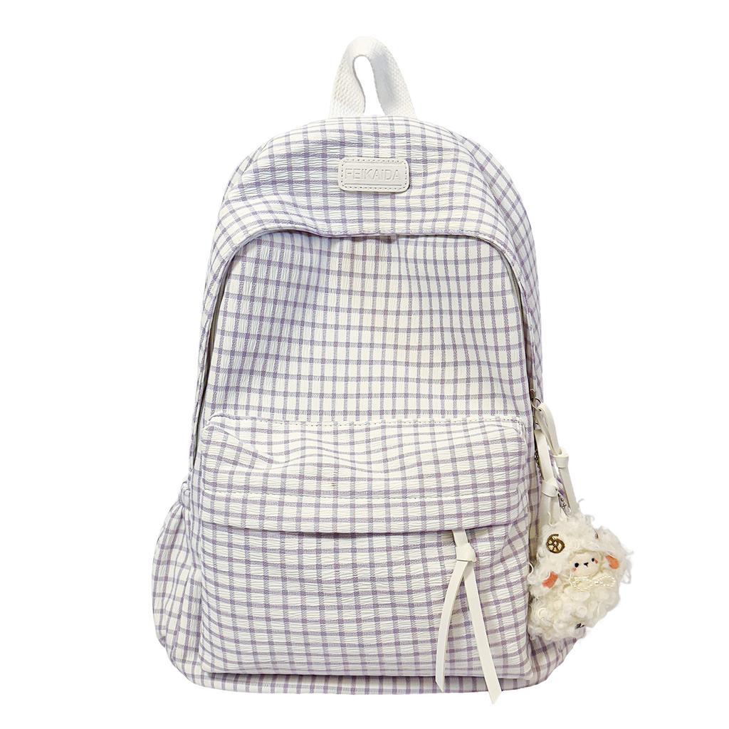 Schoolbag schoolbag girls Japanese small fresh plaid cute backpack college student casual versatile travel backpack