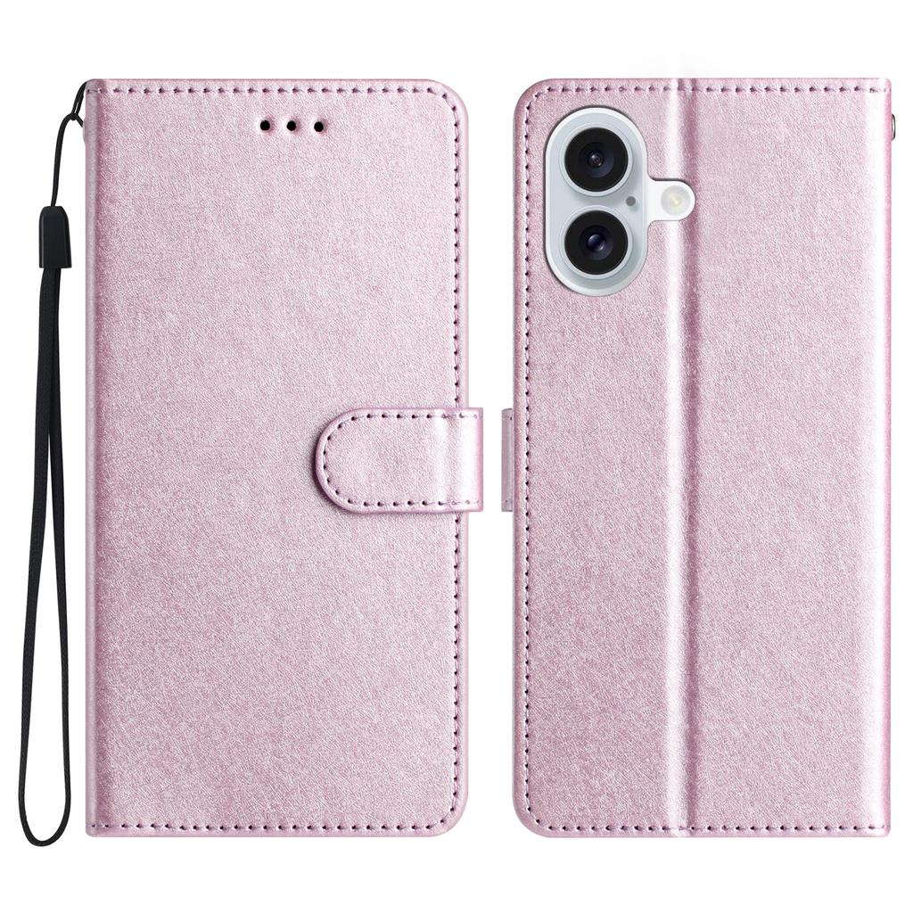 For iPhone 16 Case Silk Texture Leather Phone Cover Wallet with Credit Card Holder