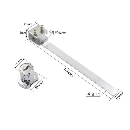 RUOFENG Showcase Locks, Metal, Silver Tone, Pack of 3