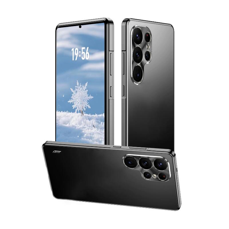 For Samsung Galaxy S26 S25 S24 Ultra Phone Case Aviation Aluminum Alloy Frame Matte Backplate Ultra-thin Anti Drop Back Cover For Galaxy S26 Ultra чёрный