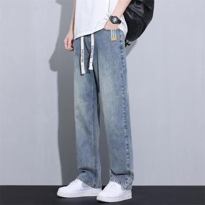 Neuer Stil von Teenager-Jeans für Männer, gutaussehende junge Kinder, dünne Straight-Leg-Hosen für Frühling und Sommer