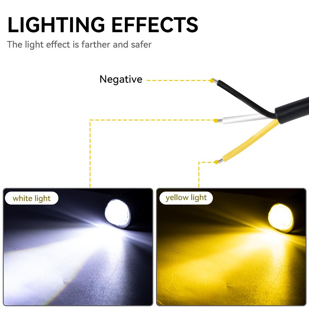 Motorcycle LED HeadLight Work Spot Lamp Offroad Car Boat Truck SUV Driving Fog Lamp Headlamp White Yellow 12V 24V