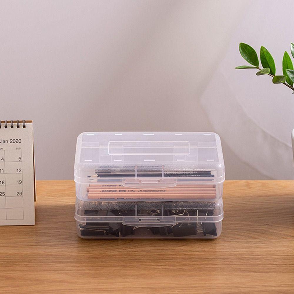 Large Capacity Pen Box Transparent Marke Pen Organizer High Quality Stationery Storage Box Gift