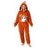 Dames Halloween Print Flanellen Jumpsuit Loungewear Set voor Gezellige Huis Slaapkleding