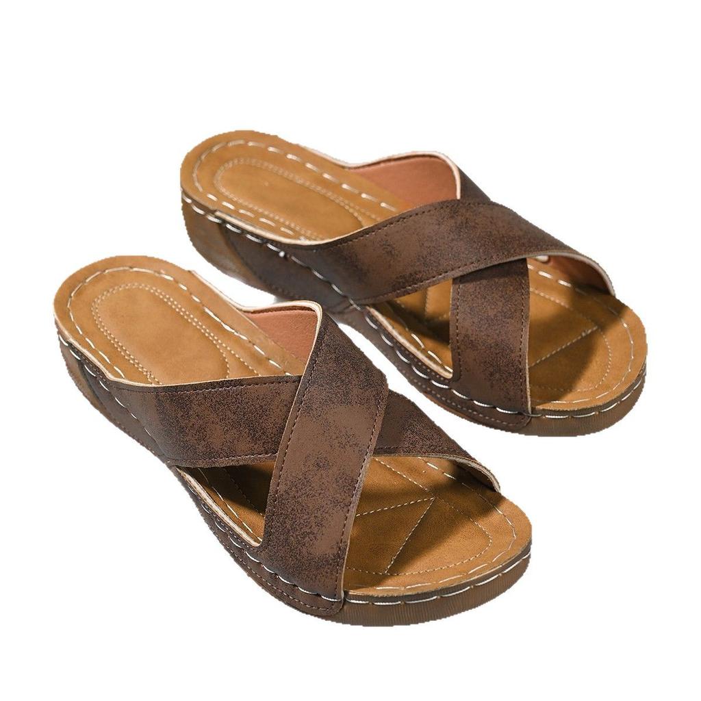 22 new casual Roman sandals, European and American fish mouth cross-strapped shoes, summer outer thick-soled sandals