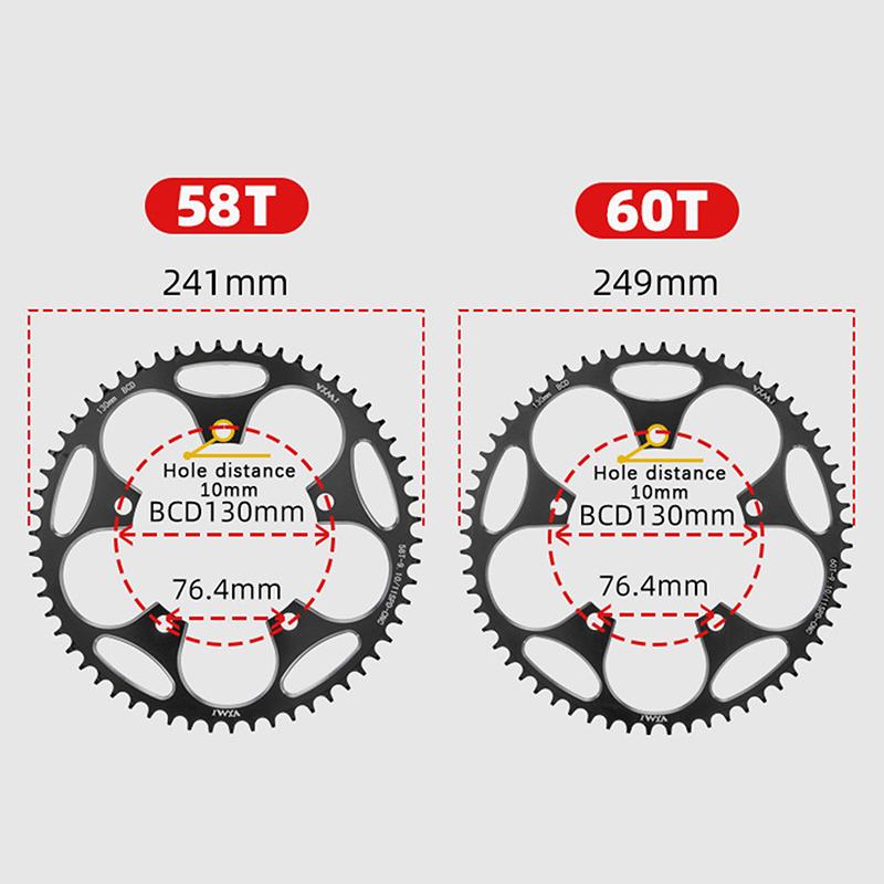130 BCD Fahrrad Kettenblatt Narrow Wide Sterne 38-60T Al7075 Ritzel Für Rennrad Positives Und Negatives Kettenblatt