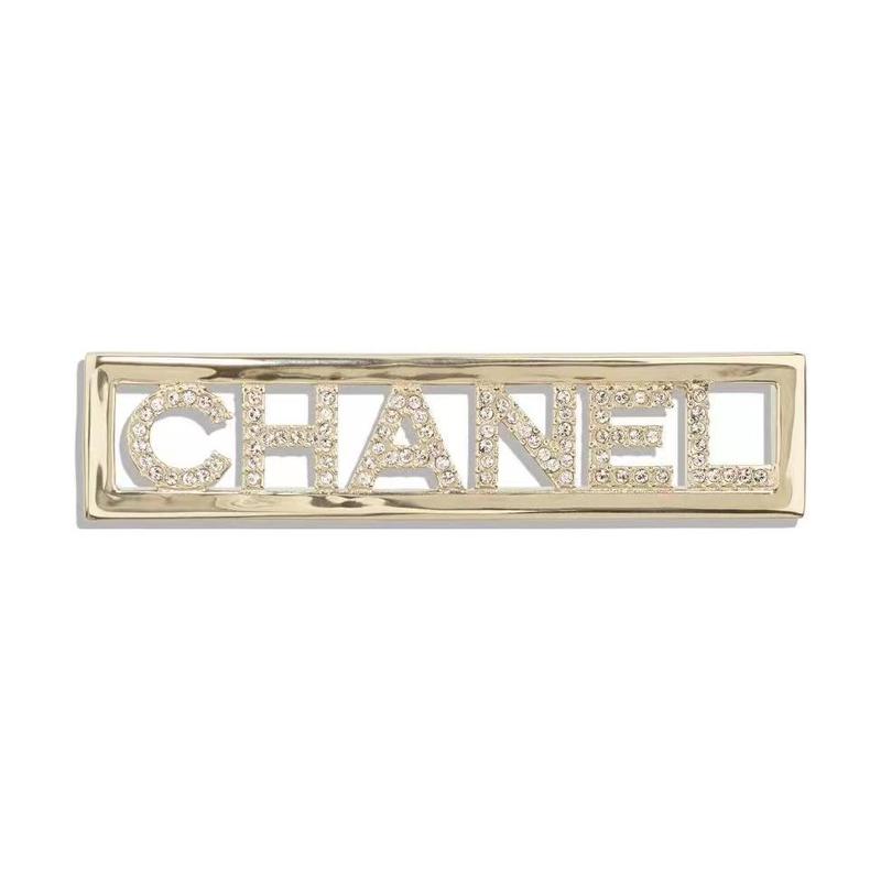 

CHANEL Letters Engraved Rectangular Brooch Women s Silver срібний
