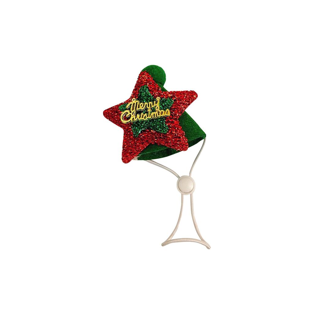 Christmas Pet Collar Dog Collar Christmas Tree Old Man Elk Hair Ball Dog Necklace  Collar Decoration