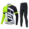 Men Women Cycling Bib Jersey Set Lightweight Breathable Long Sleeve Bike Outfit