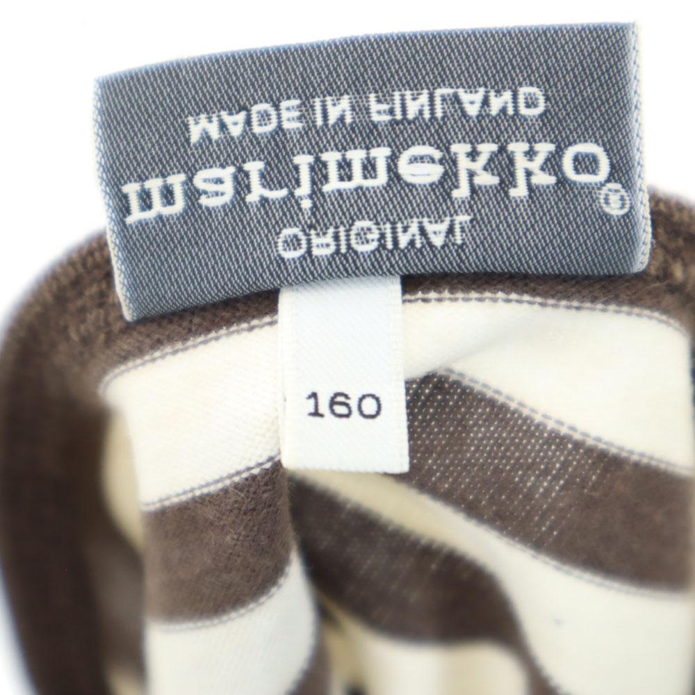 marimekko Border Pattern Long sleeve one piece 160 Brown Kid's Used