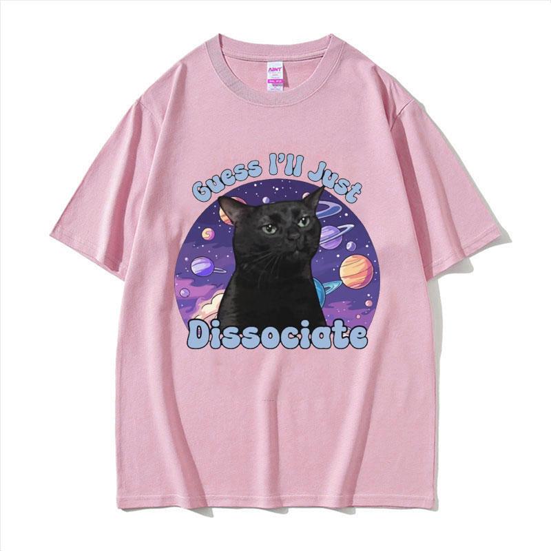 Black Cat Funny Meme Graphic T Shirt Summer Men Women Casual Short Sleeve T Shirts 100 Cotton Oversized Tshirt Tops Streetwear