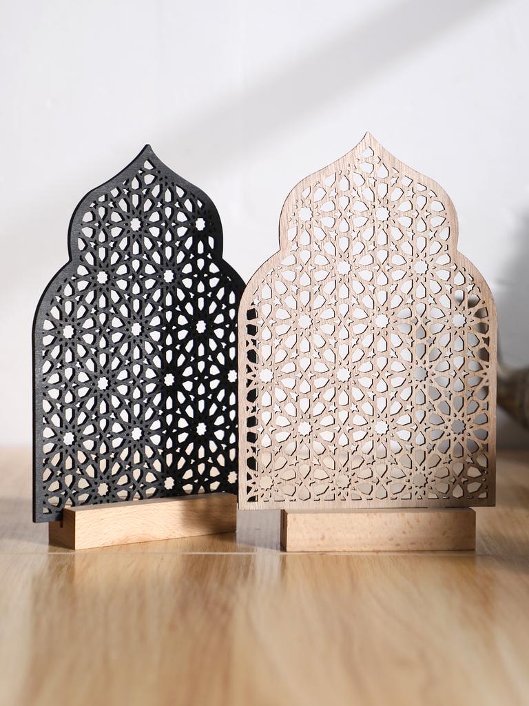 1 ks Ramadánové ozdoby Duté dřevěné ozdoby Eid Mubarak Šťastný Ramadán muslimská výzdoba Ramadán Kareem Sváteční dekorace