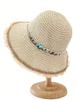 Crochet Straw Hat for Women Summer Handmade Hollow Out Panama Raffia Paper Tassel Edge Beach Hats UV Protect Foldable Sun Visor