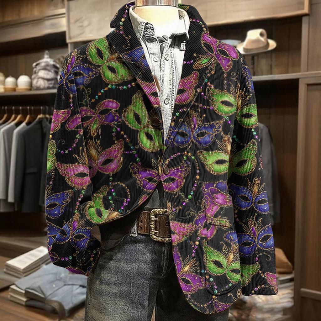 Herren Business Casual Karneval Cordjacke