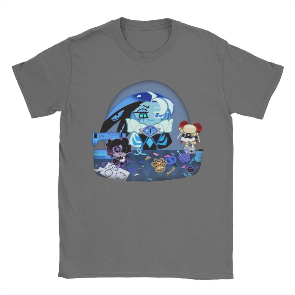 Printed Shroomie Shadow Milk Cookie T-Shirt Men Cotton Short Sleeve Cookie Run Kingdom Crewneck Summer Tops Shirts