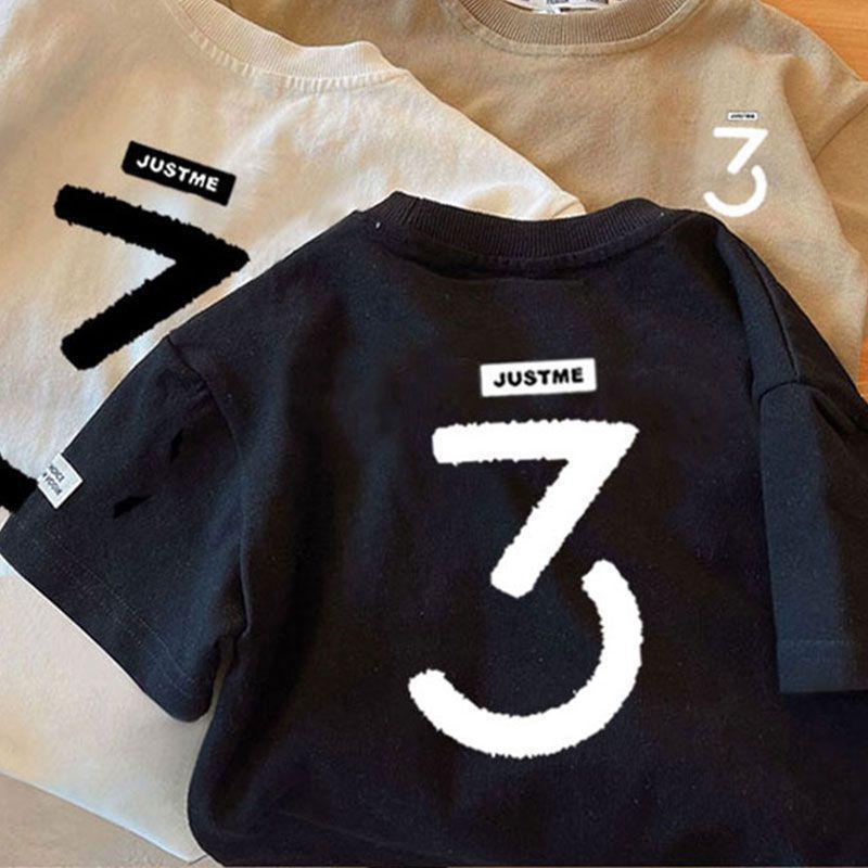 

Модная крутая летняя хлопковая футболка с коротким рукавом в корейском стиле для мальчиков на 2025 год 80