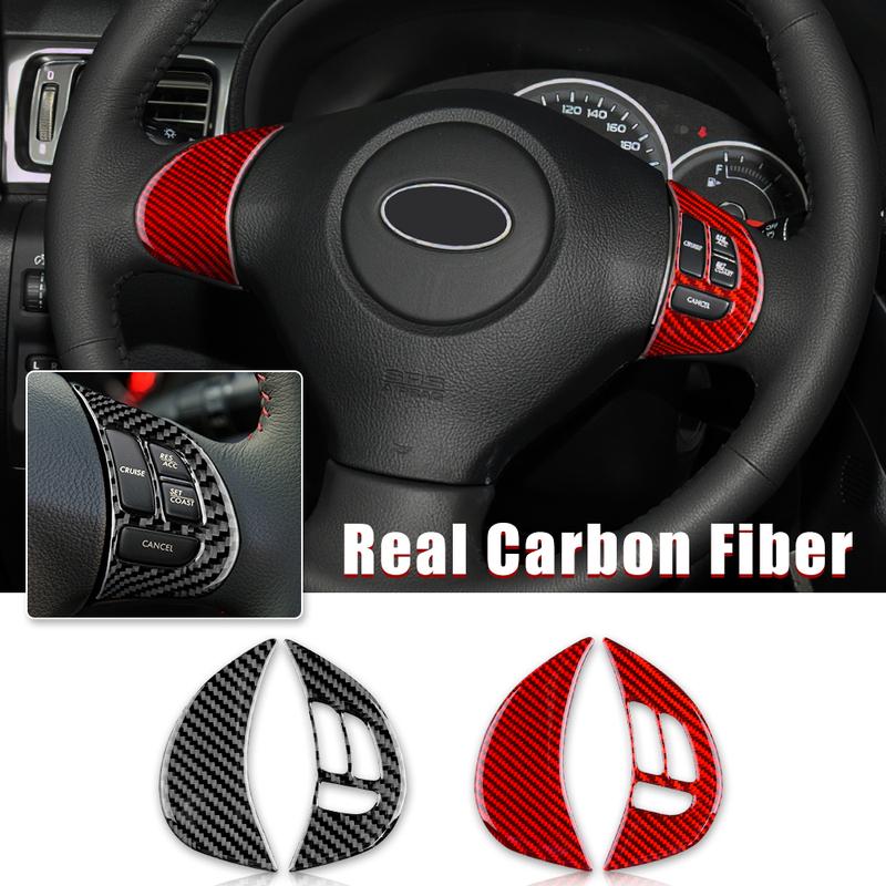 Real Soft Carbon Fiber For Subaru Impreza 2009 2010 2011 Car Steering Wheel Stickers Strip Interior Trim Auto Accessories