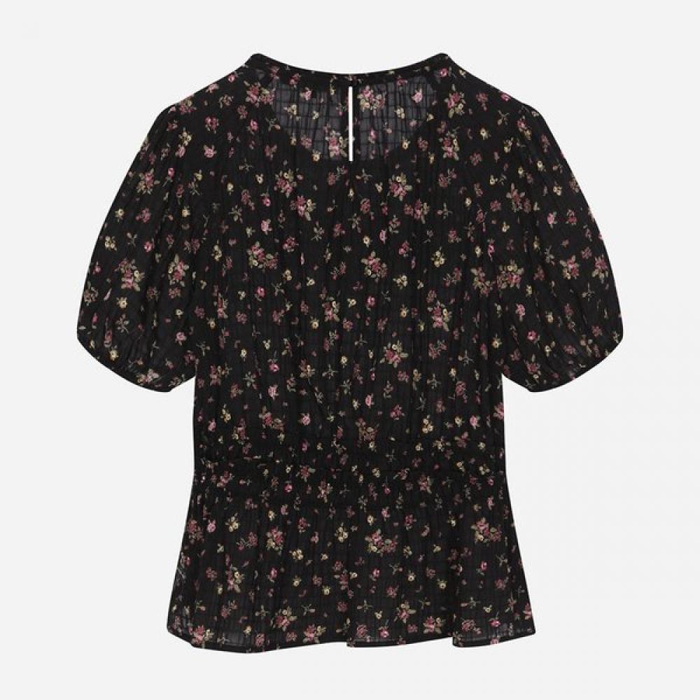 Thursday Island Women Flower Pattern Banding Blouse T264mbl276w