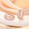 925 Silver CZ Zircon Earrings For Women Fashion Luxury Geometric Double Circle Drops Earring Party Fine Jewelry