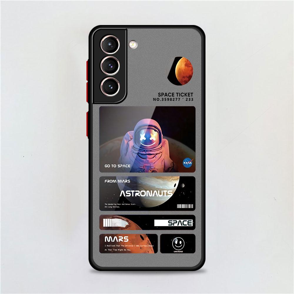 Husă Mată Drăguță Astronaut Planetă Pentru Samsung Galaxy S22 S20 S21 FE S10 S9 Plus S8 Capa Note 20 Ultra 10 Lite Fundas Telefon