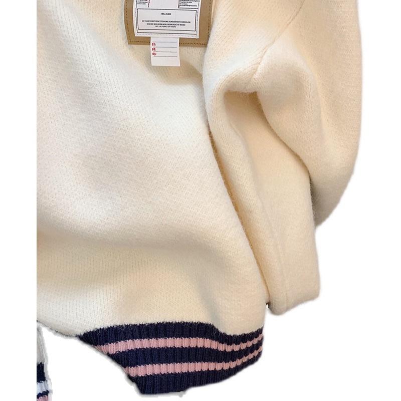 2023 Autumn/Winter Korean Style Loose Polo Collar Knit Sweater Jacket for Women