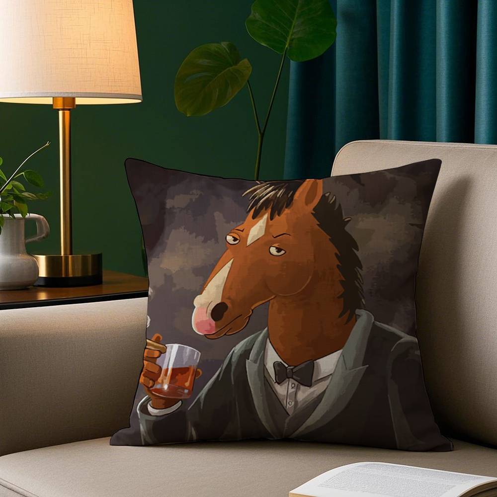 

Funny B-Bojack Horseman Pillow Case Plush Fabric Soft Pillowcase Double Sided Print Sofa Cushion Cover Throw 12x12Inch