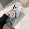 Colorful Drop-Proof Lotus Case for iPhone 16 Pro Max, Silver, Protective for Models 13-15