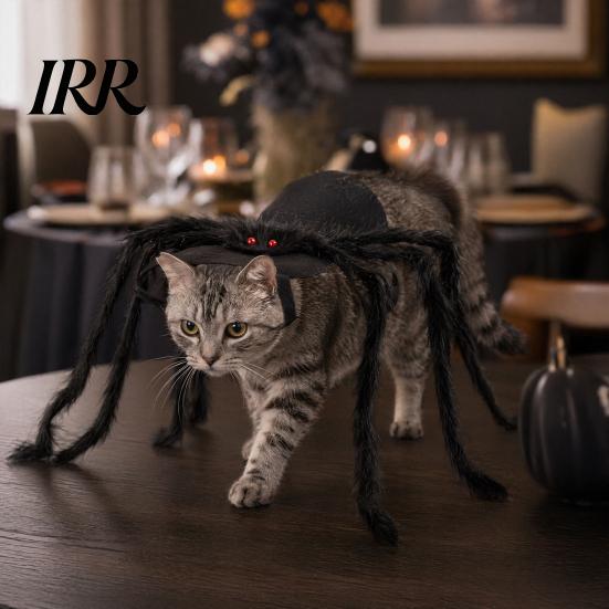 Skin-friendly Pet Clothing Halloween Spider Costume for Dog Cat, Hairy Soft Dogs Dress Up Outfit Party Accessory, Festival Bendable Legs