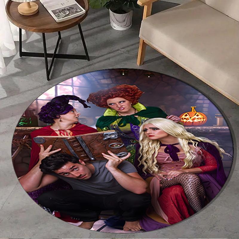 Pocus Halloween Magic Round Rug for Livingroom,Bedroom, Palyroom, Chair Rug, Area Rug, Circle Carpet, Large Size Fan Christmas Gift