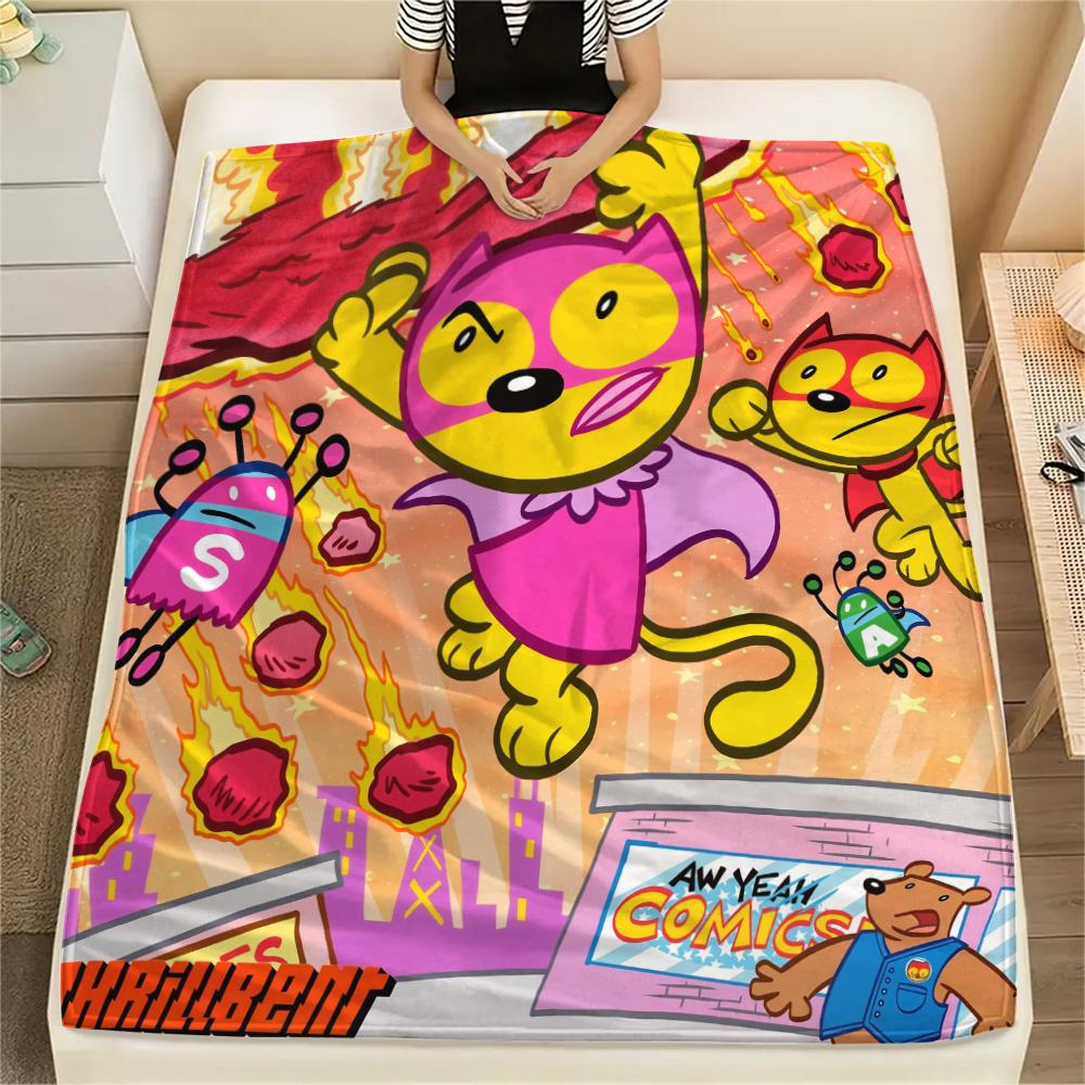 Wow Manga  Print Flannel Blanket, High quality Comfortable for All Seasons, Home Decor, Warmth and Comfort