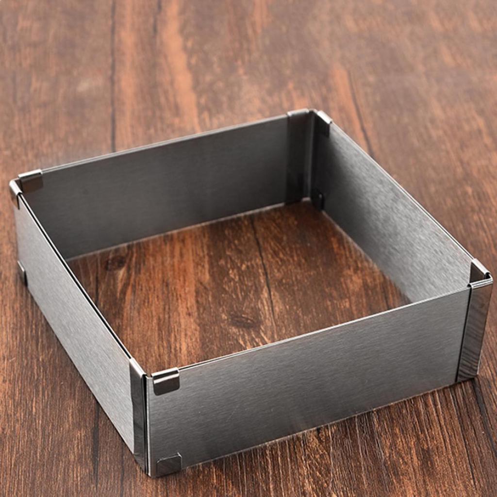Adjustable Stainless Steel Cake Ring - Square Mousse Mold Telescopic 16-28cm (Large) - View #3