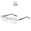 Diamond Anti Blue Light Blocking Rimless Reading Glasses Rimless Anti-Blue Frameless Presbyopic Glasses For Men Women