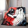 1pc Wolf Face Artwork Blanket, Lightweight Flannel Fleece with Digital Printing, Soft Warm for Sofa, Travel, Camping, Office, Couch, Chair, and Bed, A